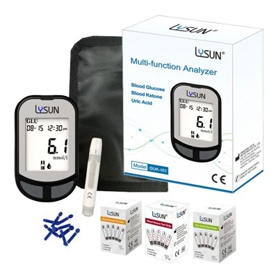 Lysun 3 in 1 Glukosa Darah, Asam Urat, Keton Meter Darah GUK-101