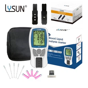 Lysun LPM -102 Smart Digital Blood Lipid Meter LCD Layar Hasil Cepat Penganalisa Pengujian Kolesterol Darah Dengan Strip